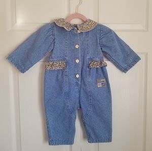 Vintage denim baby romper